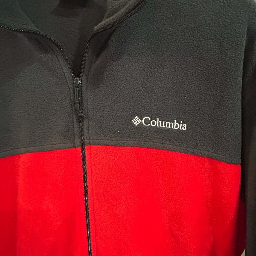 Columbia Fleece All Zip Jacket - Red/Black - Men's XXL - Picture 2 of 5